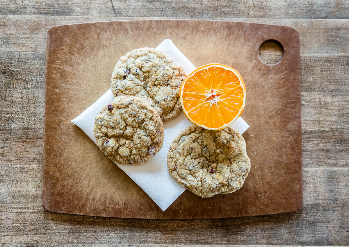 Orange Cookies with Cranberries & Chocolate